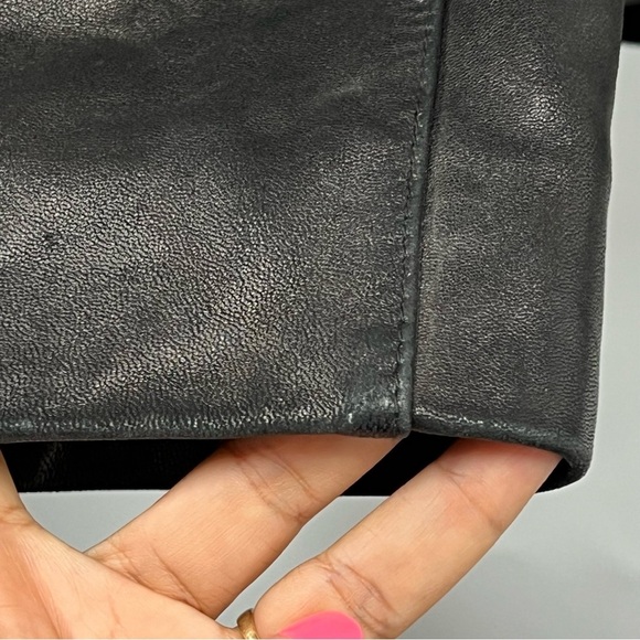 Ann Taylor Leather black Jacket medium soft buttery zip up w/pockets - Picture 11 of 16
